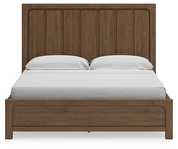 Cabalynn California King Panel Bed with Storage with Mirrored Dresser, Chest and Nightstand