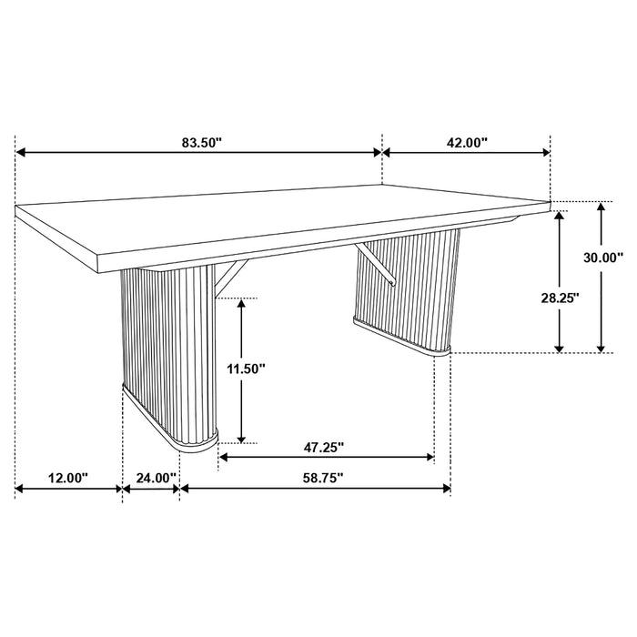 Catherine 5-piece Rectangular Dining Table Set Black