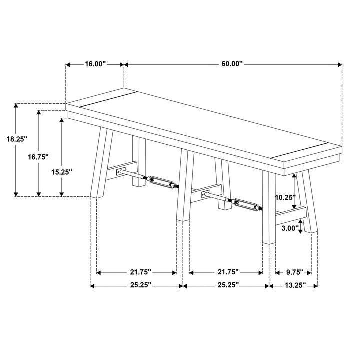 Newport 6-piece Rectangular Trestle Dining Table Set Black