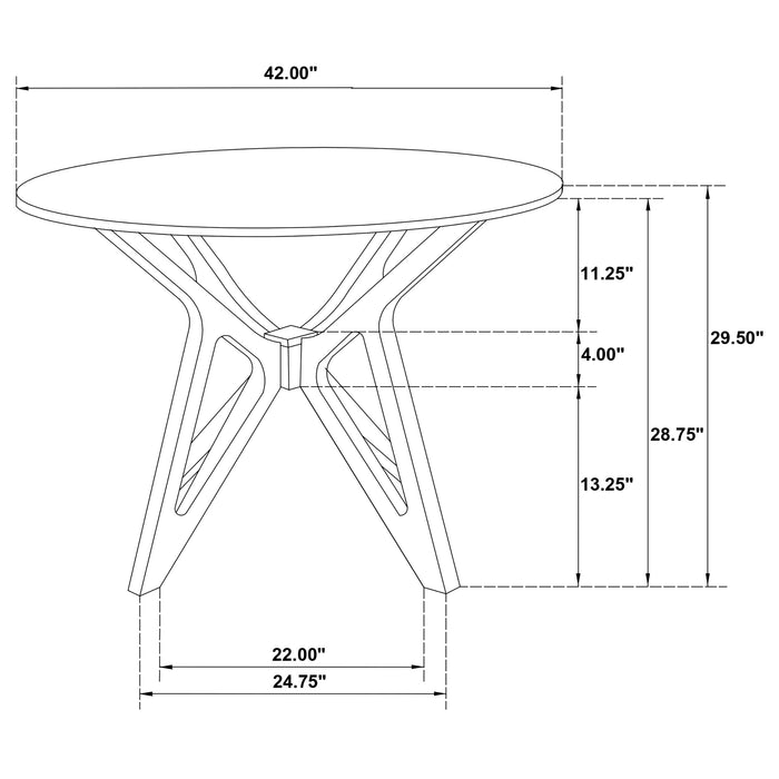 Elowen 5-piece Round Solid Wood Dining Set Light Walnut