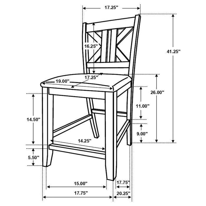 Athens Wood Counter Chair with Cushion Barn Grey (Set of 2)