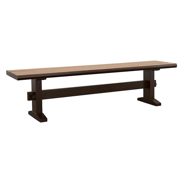 Bexley Wood Dining Bench Natural Honey and Smokey Black