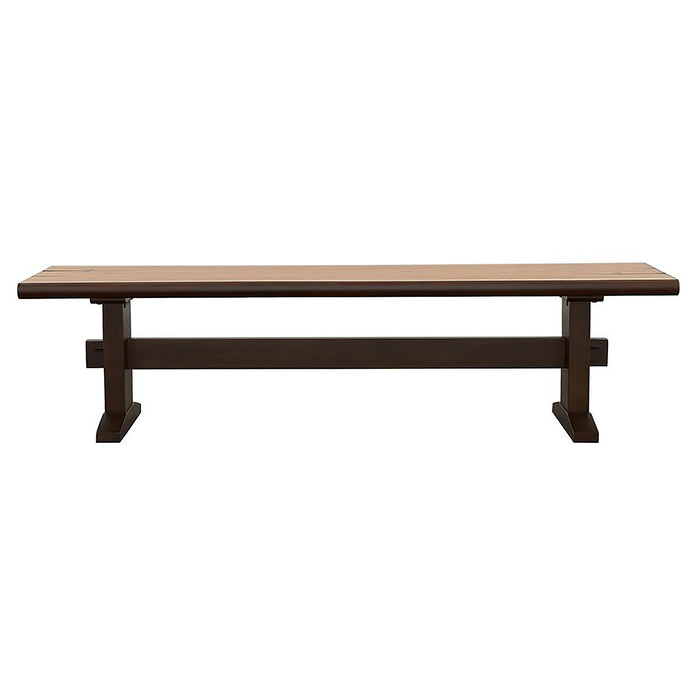 Bexley Wood Dining Bench Natural Honey and Smokey Black