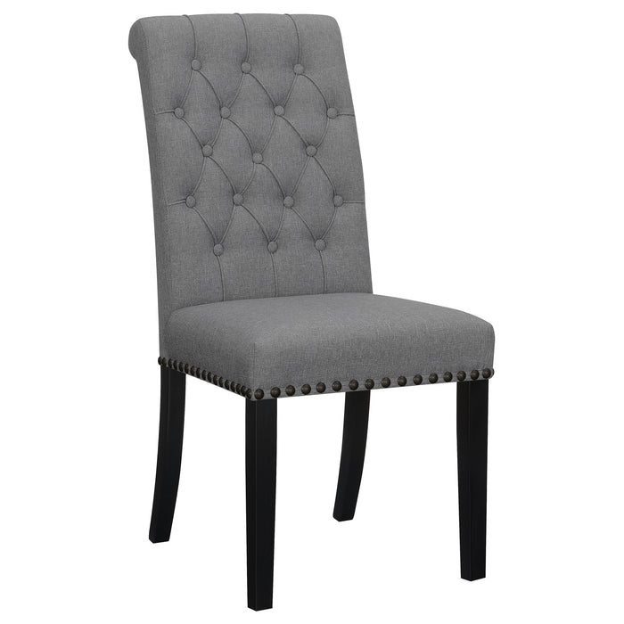 Alana Fabric Upholstered Dining Side Chair Grey (Set of 2)