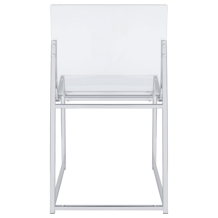 Adino Acrylic Dining Side Chair Chrome (Set of 2)