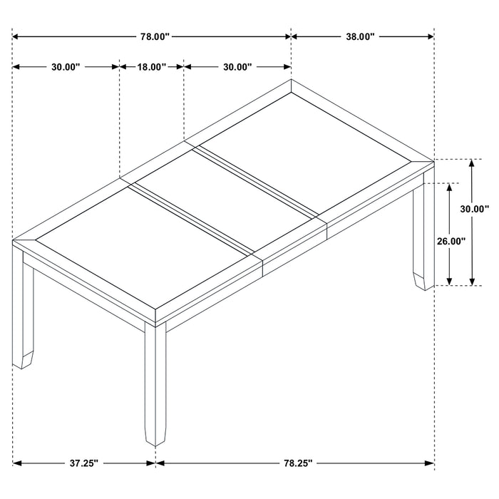 Elodie 7-piece Rectangular Extension Leaf Dining Set Black