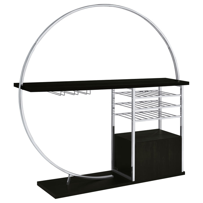 Risley 2-door Circular LED Home Bar Cabinet Dark Charcoal