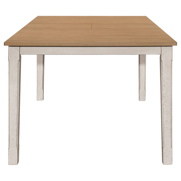 Kirby 71-inch Extension Leaf Dining Table Rustic Off White