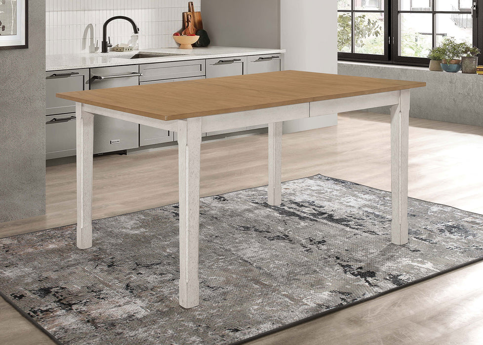 Kirby 71-inch Extension Leaf Dining Table Rustic Off White