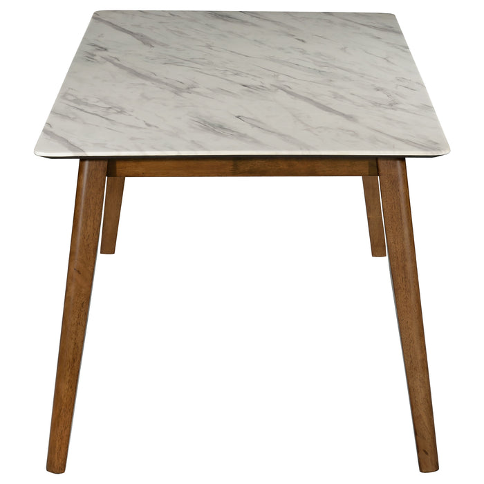 Everett Rectangular 63-inch Faux Marble Dining Table White