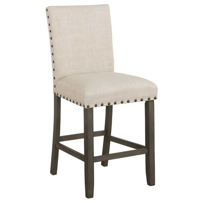 Ralland Fabric Upholstered Counter Chair Beige (Set of 2)