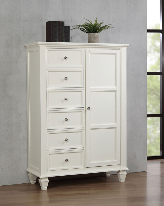 Sandy Beach 8-drawer Door Chest Cream White