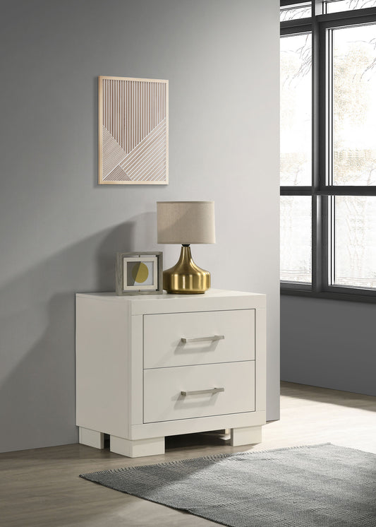 Jessica 2-drawer Nightstand Cream White