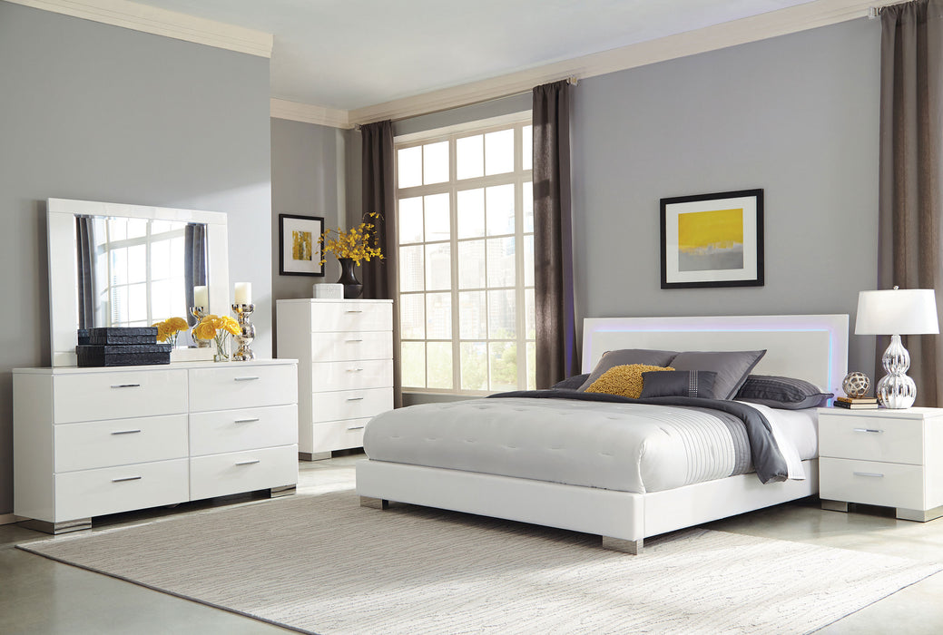 Felicity 5-piece California King Bedroom Set White Gloss