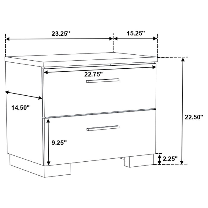 Felicity 4-piece Eastern King Bedroom Set White High Gloss