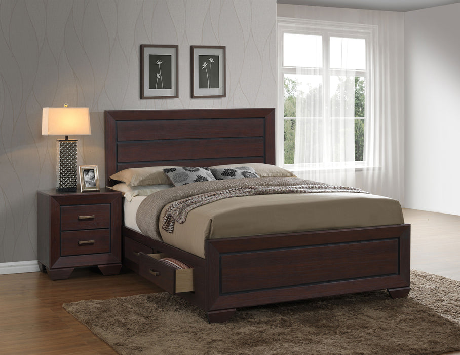 Kauffman Wood Queen Storage Panel Bed Dark Cocoa