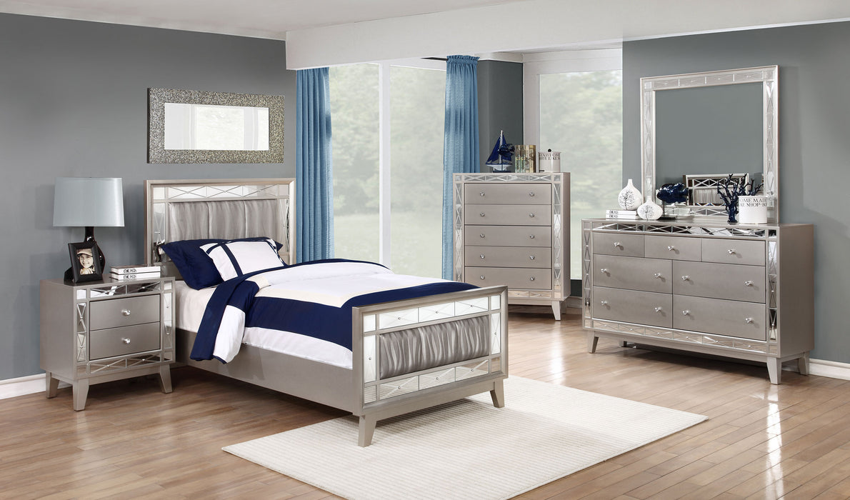 Leighton 4-piece Twin Bedroom Set Metallic Mercury