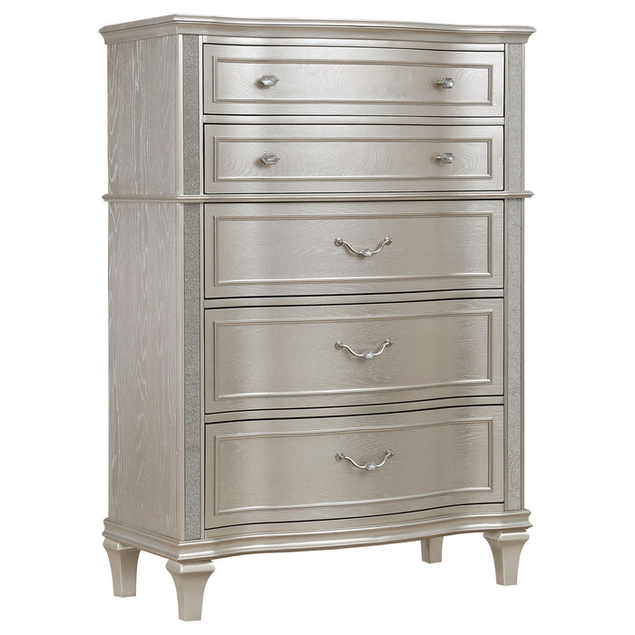 Evangeline 6-drawer Bedroom Chest Silver Oak