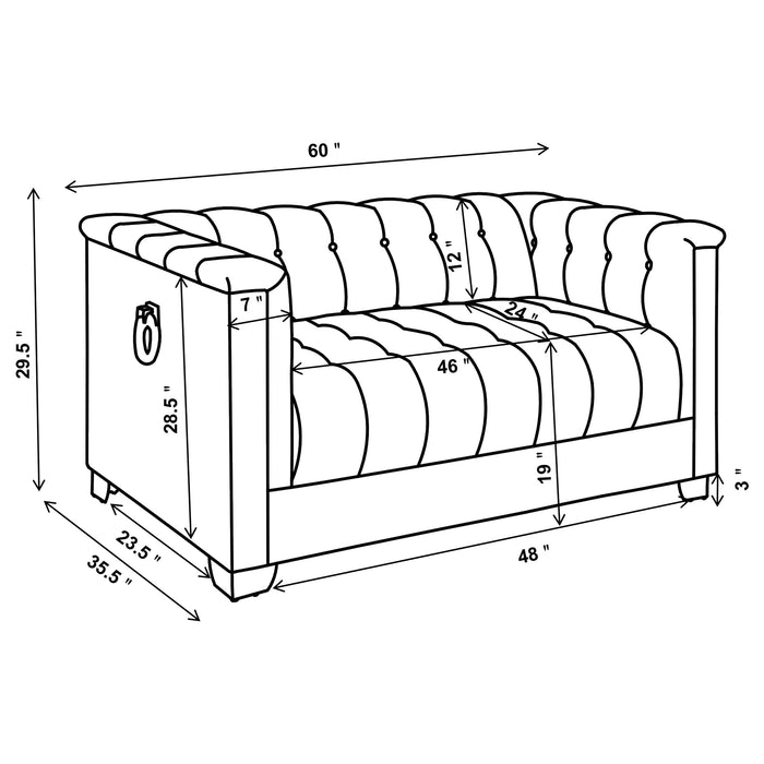 Chaviano 4-piece Upholstered Track Arm Sofa Set Pearl White