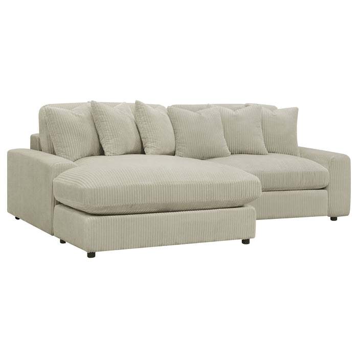 Blaine Upholstered Reversible Chaise Sectional Sofa Sand