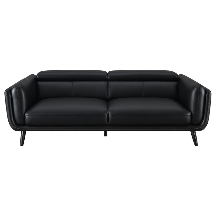 Shania 3-piece Upholstered Low Back Sofa Set Black