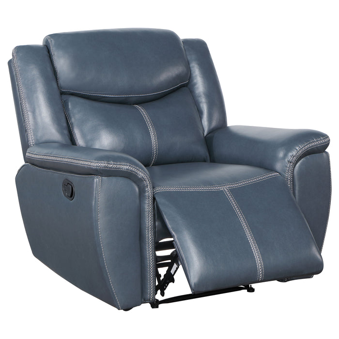 Sloane Upholstered Padded Arm Recliner Chair Blue