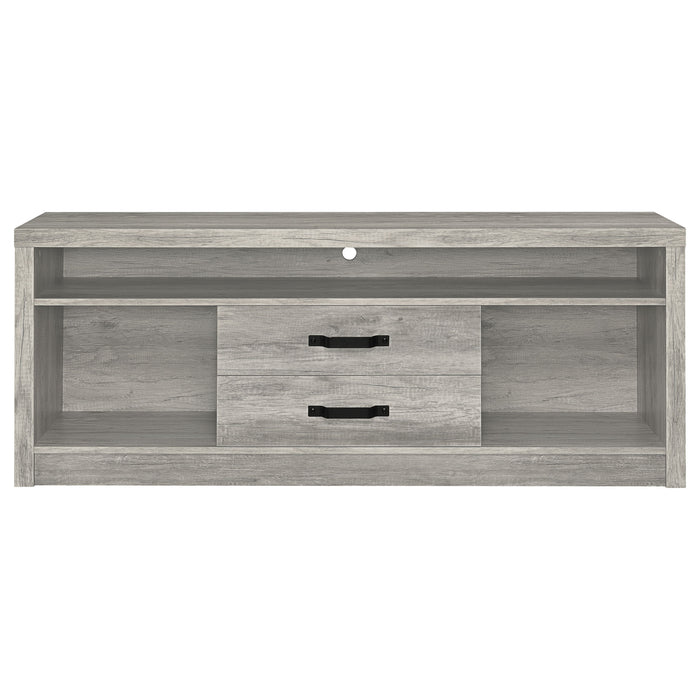 Burke 2-drawer Engineered Wood 59" TV Stand Grey Driftwood