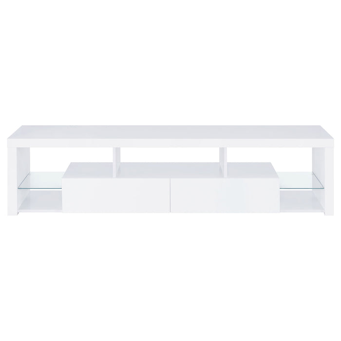 Jude 2-drawer Engineered Wood 71" TV Stand High Gloss White