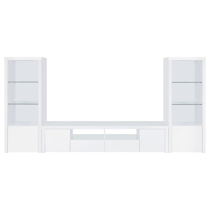 Jude 3-shelf Engineered Wood Media Tower High Gloss White