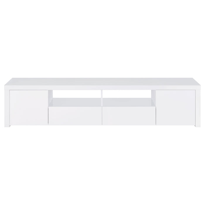 Jude 2-door Engineered Wood 79" TV Stand High Gloss White