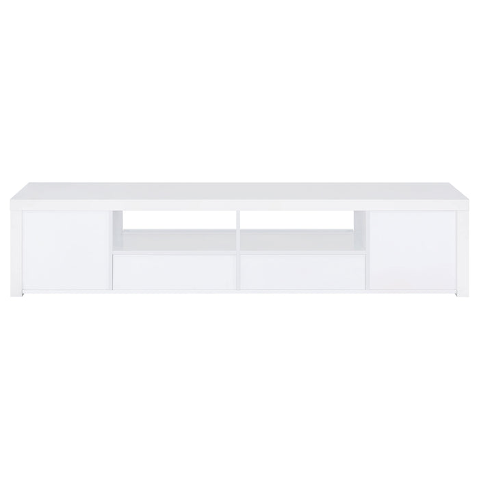 Jude 2-door Engineered Wood 79" TV Stand High Gloss White