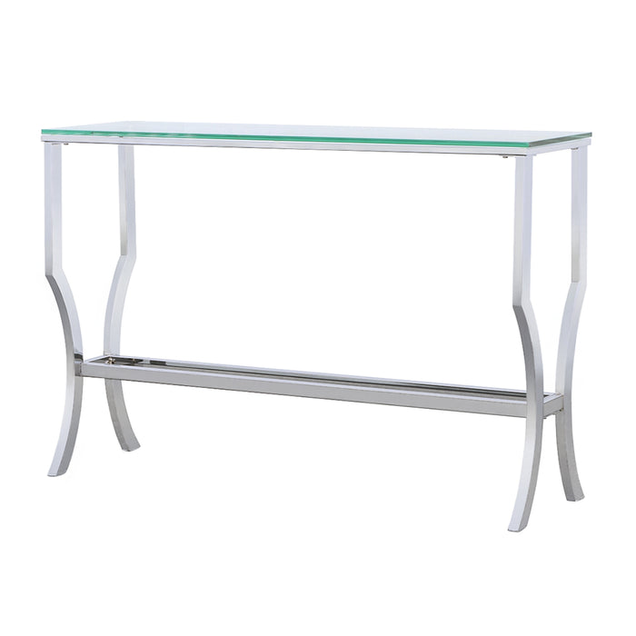 Saide Rectangular Glass Top Entryway Console Table Chrome