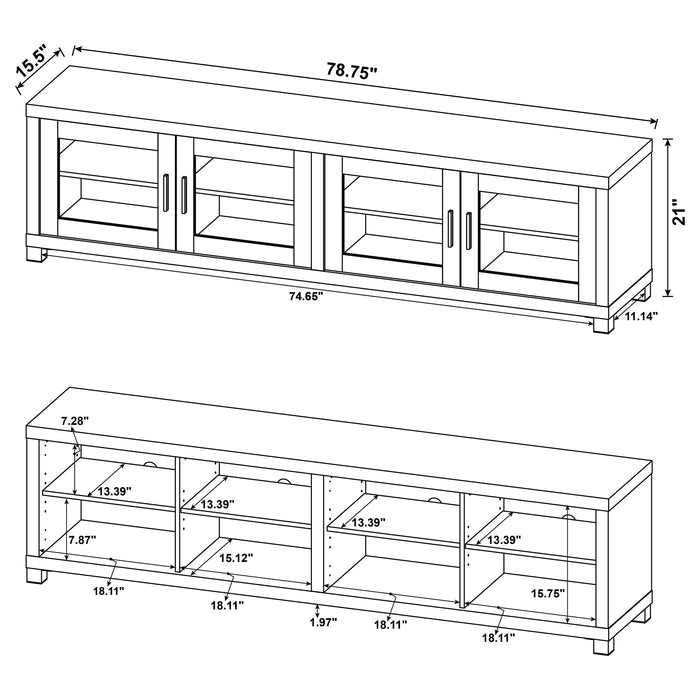 Sachin 3-piece 79" TV Entertainment Center Dark Pine