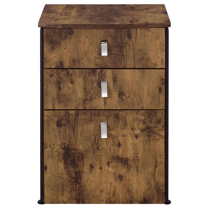 Estrella 3-drawer Home Office File Cabinet Rustic Nutmeg