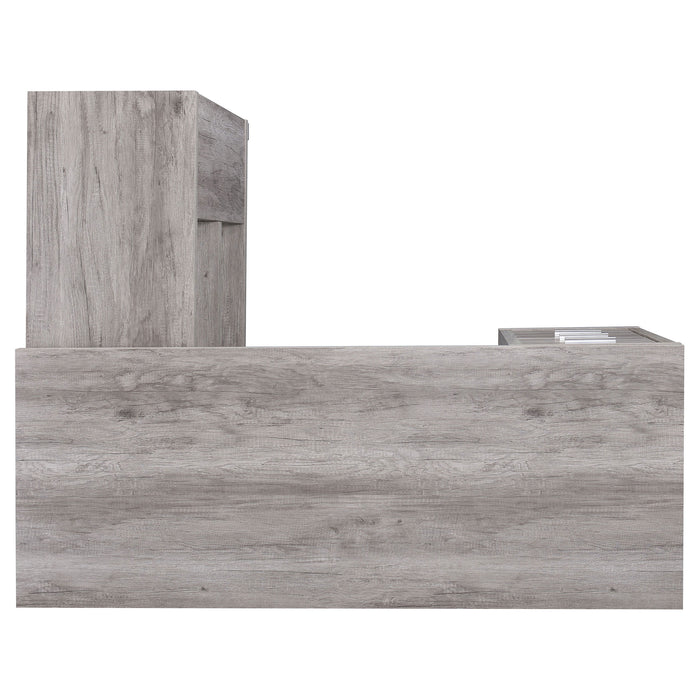 Yvette 60-inch 3-drawer L-Shape Computer Desk Grey Driftwood