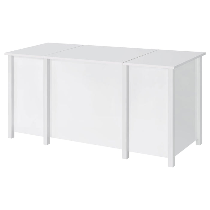 Dylan 60-inch 4-drawer Lift Top Office Desk White High Gloss