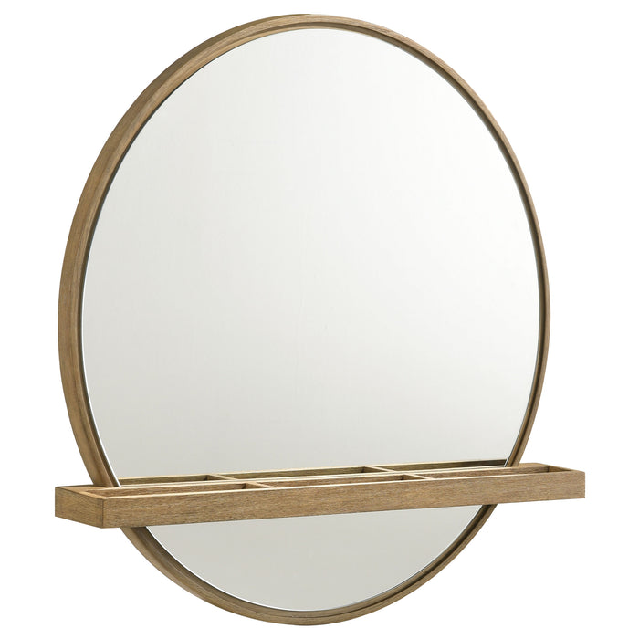 Arini Round Vanity Wall Mirror with Shelf Sand Wash