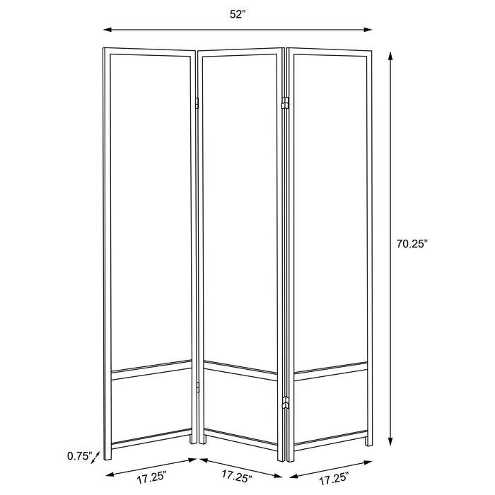 Calix 3-Panel Room Divider Folding Shoji Screen Black