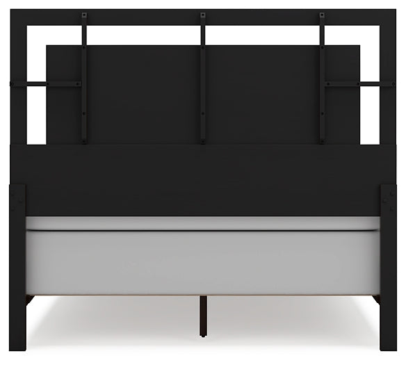 Covetown Queen Panel Bed with Mirrored Dresser, Chest and 2 Nightstands