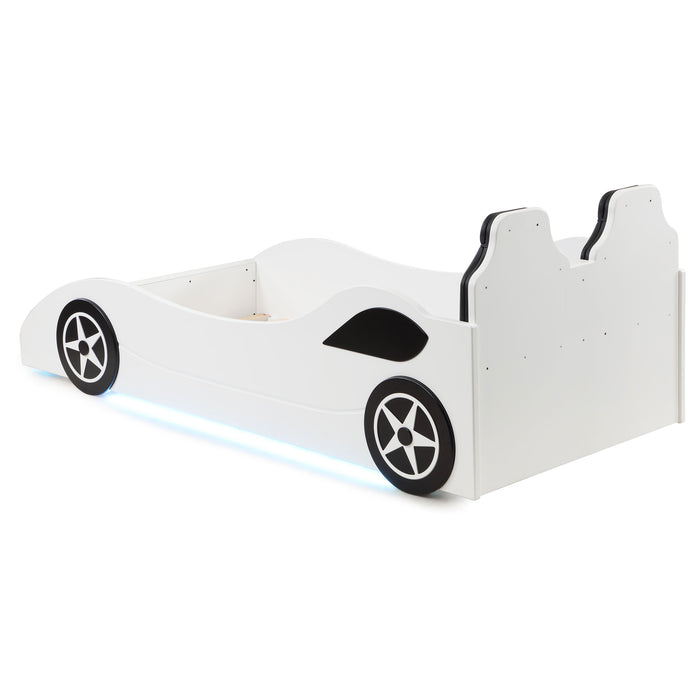 Cruiser Wood Twin LED Car Bed White