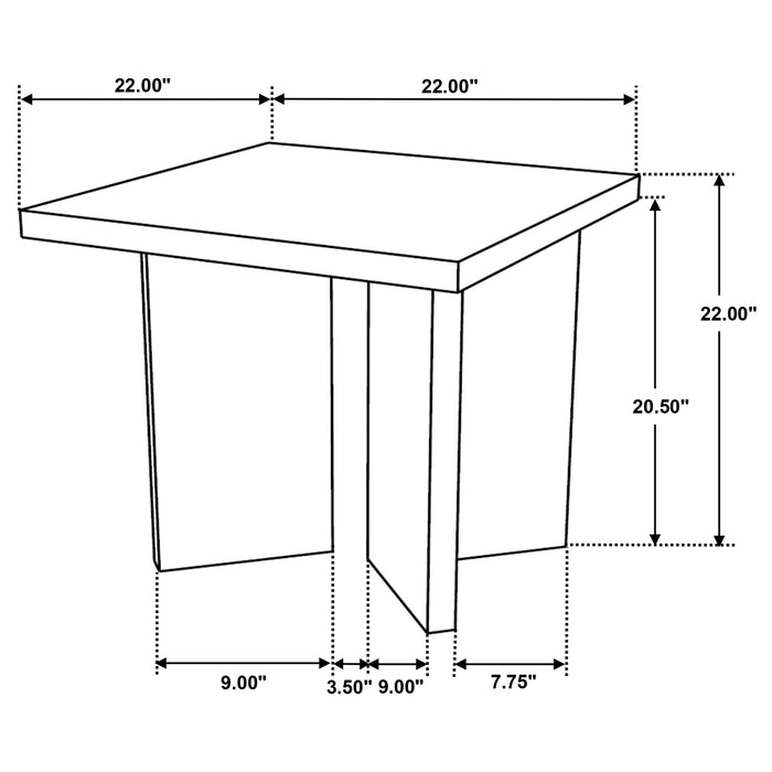 Andando Square Solid Wood End Table Mango Brown