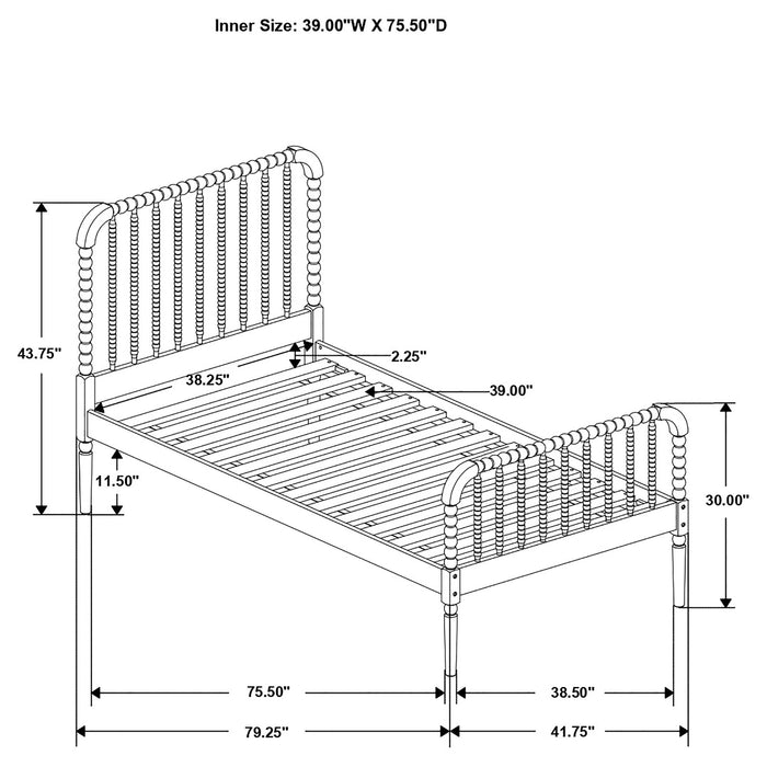 Jones Wood Twin Open Frame Bed White