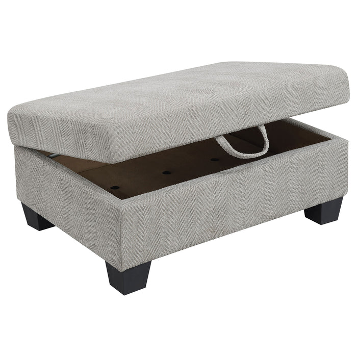 Whitson Rectangular Upholstered Storage Ottoman Stone