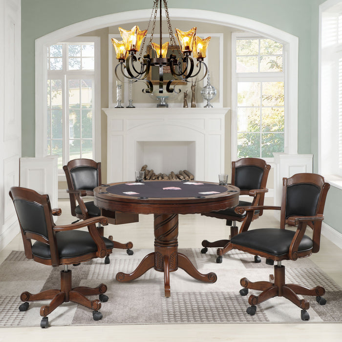 Turk Upholstered Swivel Dining and Game Chair Tobacco