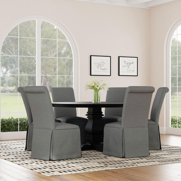 Shawna Upholstered Skirted Dining Chair Gray (Set of 2)