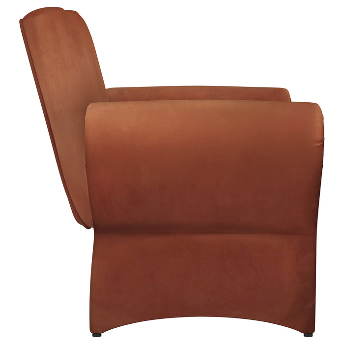 Liana Upholstered Roll Arm Accent Armchair Rust Orange