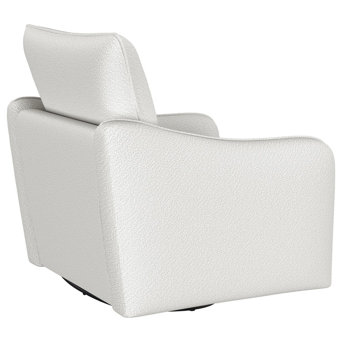 Madia Upholstered Sloped Arm Swivel Glider Chair Vanilla