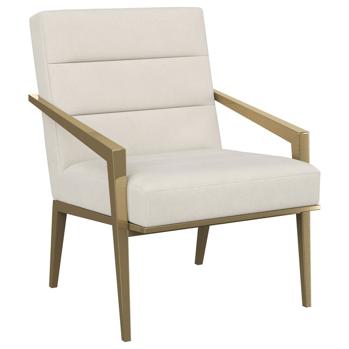 Kirra Upholstered Metal Arm Accent Chair Cream