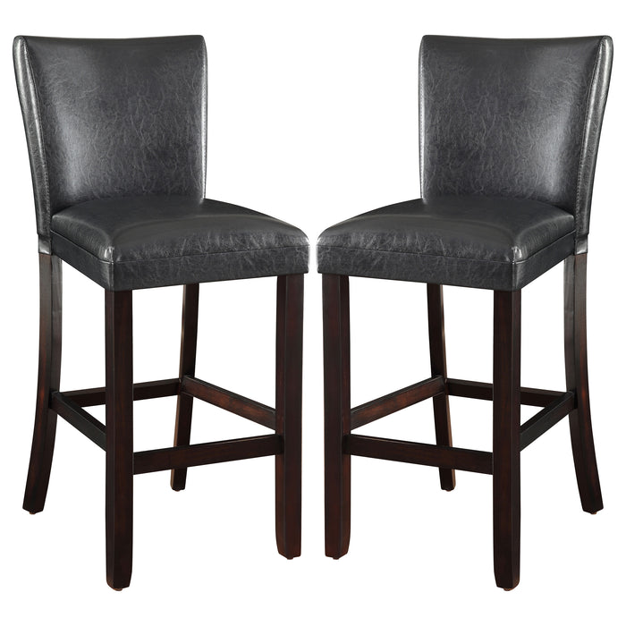 Alberton Leatherette Upholstered Bar Chair Black (Set of 2)