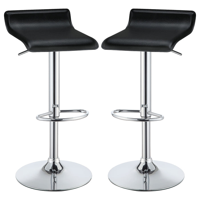 Bidwell Upholstered Adjustable Bar Stool Black (Set of 2)